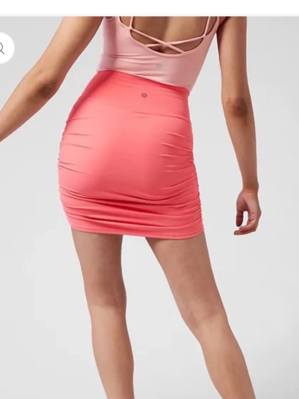Athleta Transcend Skort Raspberry Pink Ruched Active 1X - Picture 6 of 14